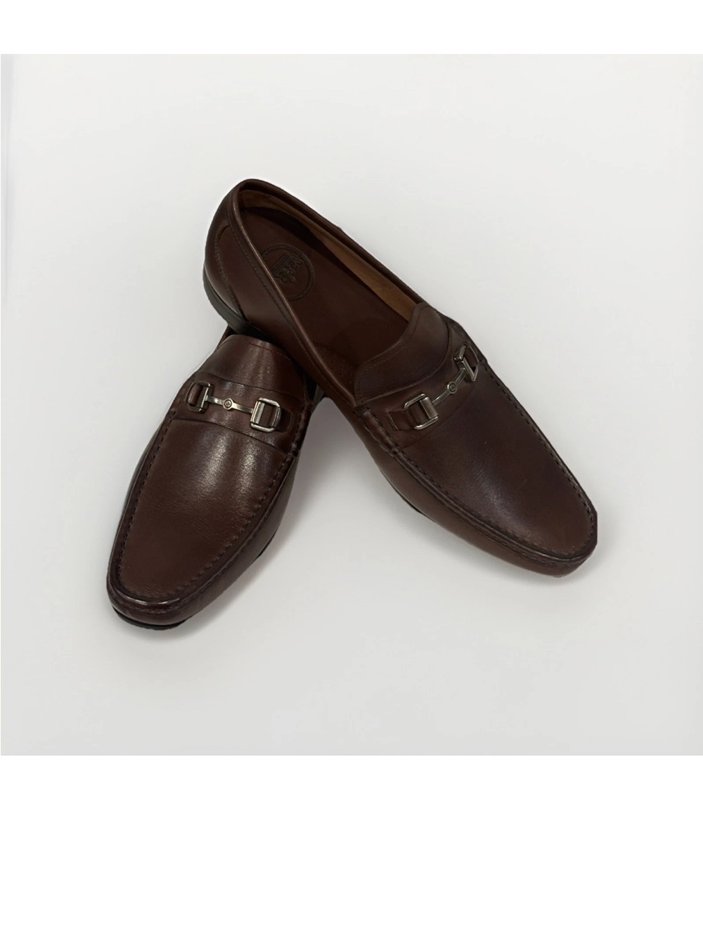 Peter Millar Dark Brown Leather Bit Loafers Moccasin Driver Slip-On